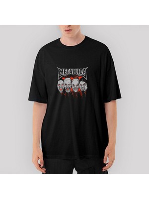 Crows Gate Metallica Group Bloody Oversize Siyah Tişört