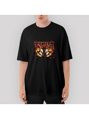 Crows Gate Pantera Skull Oversize Siyah Tişört