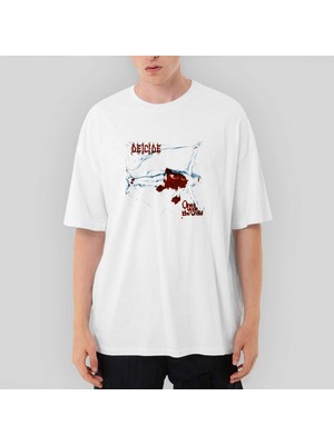 Crows Gate Deicide Once Upon The Cross Oversize Beyaz Tişört