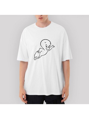 Crows Gate Casper Flying Oversize Beyaz Tişört