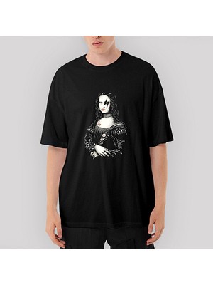 Crows Gate Mona Lisa Oversize Siyah Tişört