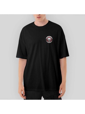 Crows Gate Jaguar Color Logo Oversize Siyah Tişört