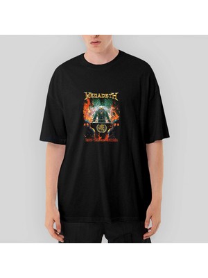 Crows Gate Megadeth New Order World Oversize Siyah Tişört
