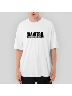 Crows Gate Pantera Cowboys From Hell 2 Oversize Beyaz Tişört