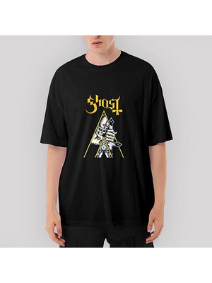 Crows Gate Ghost Cross Oversize Siyah Tişört