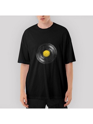 Crows Gate Vinyl Galaxy Oversize Siyah Tişört