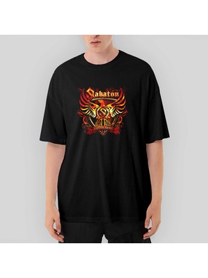 Crows Gate Sabaton Coat Of Arms Oversize Siyah Tişört
