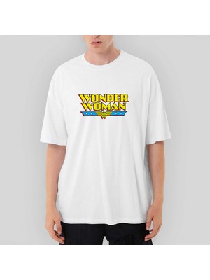 Crows Gate Wonder Woman Vintage Oversize Beyaz Tişört
