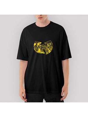 Crows Gate Wu Tang Stencil Logo Oversize Siyah Tişört