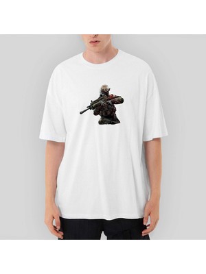 Crows Gate Call Of Fighter Oversize Beyaz Tişört