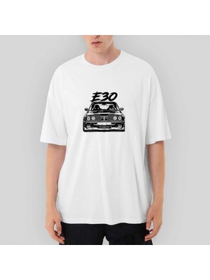Crows Gate Bmw E30 Sketch Oversize Beyaz Tişört