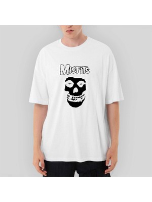 Crows Gate Misfits Skull Oversize Beyaz Tişört