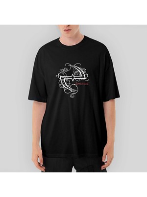 Crows Gate Evanescence Logo Oversize Siyah Tişört