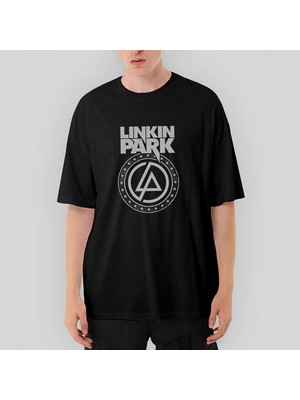 Crows Gate Linkin Park Logo ve Star Oversize Siyah Tişört