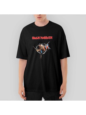 Crows Gate Iron Maiden Trooper Oversize Siyah Tişört