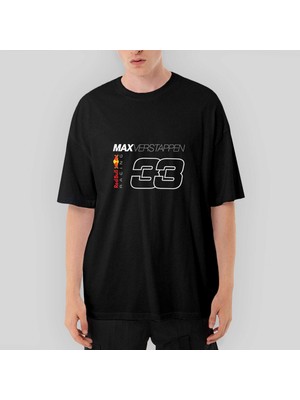 Crows Gate F1 33 Max Verstappen Oversize Siyah Tişört