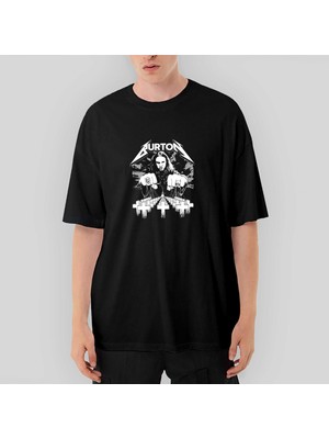 Crows Gate Metallica Cliff Burton Face Oversize Siyah Tişört
