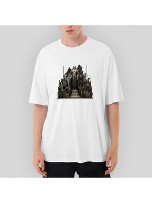 Crows Gate Human History Oversize Beyaz Tişört