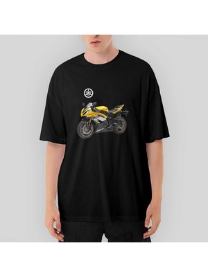 Crows Gate Ymha Yzf R1 Supersport Oversize Siyah Tişört