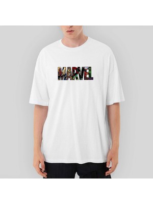 Crows Gate Marvel Heroes In Post 2 Oversize Beyaz Tişört