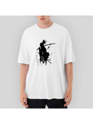 Crows Gate Samurai Miyamoto Musashi Oversize Beyaz Tişört