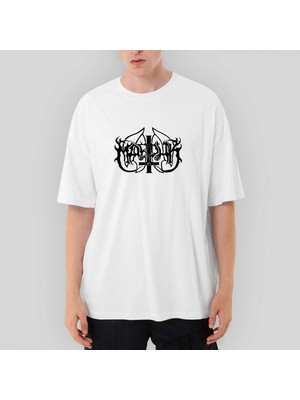 Crows Gate Marduk Logo Oversize Beyaz Tişört