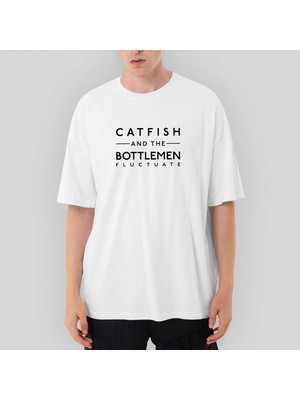 Crows Gate Catfish And The Bottlemen Type Oversize Beyaz Tişört