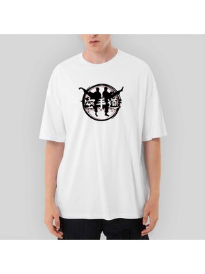 Crows Gate Taekwondo Red Circle Oversize Beyaz Tişört