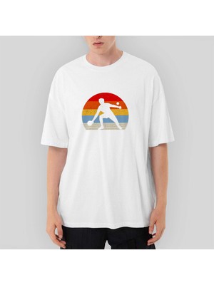 Crows Gate Ping Pong Life Is A Ball Oversize Beyaz Tişört