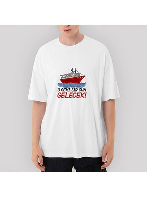 Crows Gate O Gemi Bir Gün Gelecek Oversize Beyaz Tişört