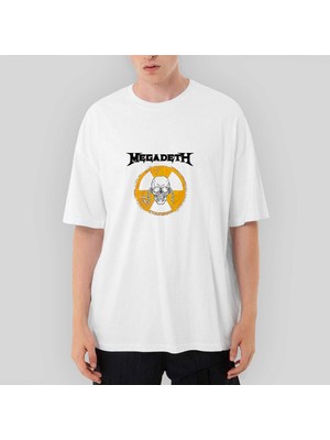 Crows Gate Megadeth Danger Oversize Beyaz Tişört
