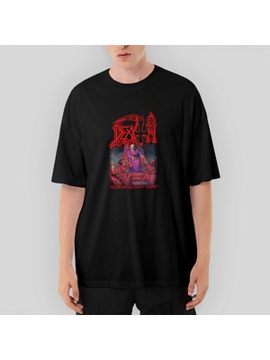 Crows Gate Death Scream Bloody Gore Oversize Siyah Tişört