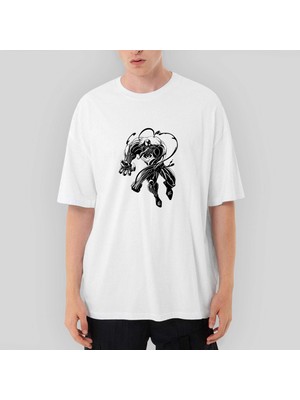 Crows Gate Venom Oversize Beyaz Tişört