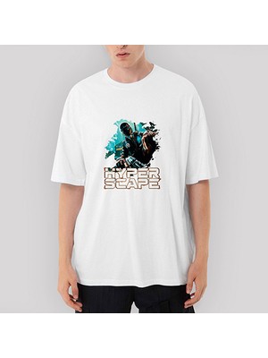 Crows Gate Hyper Scape Splash Oversize Beyaz Tişört