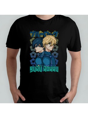 Pixxa Blue Lock %100 Pamuklu Bisiklet Yaka T-Shirt Model 1