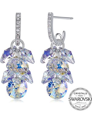 Monemel  Monemel Swarovski Taşlı Küpe (Altın Kaplama)