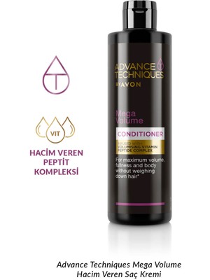 Avon Mega Volume Hacim Veren Durulanmayan Saç Kremi 250 ml Vitamin Peptit Kompleksi ile Hacim Artırıcı
