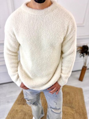 Elku Moda Kazak Oversize Tüylenmez Polar Kazak Bol Kesim Naturel Pamuk Rahat Kesim Salaş Peluş Kazak