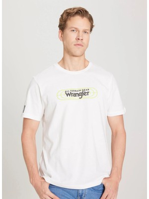 Wrangler Bisiklet Yaka Beyaz Erkek T-Shirt W241539