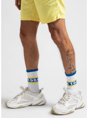 Arteziahn Since 1984 Blue - Yellow Sarı - Mavi Lifestyle & Spor Havlu Taban Organik Çorap