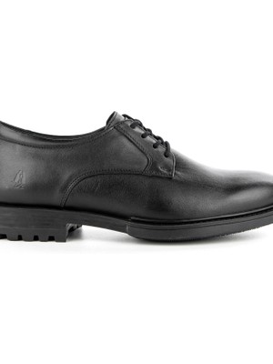 Hush Puppies Deri Siyah Erkek Klasik Ayakkabı Fudud Kısa Topuklu Rahat Taban