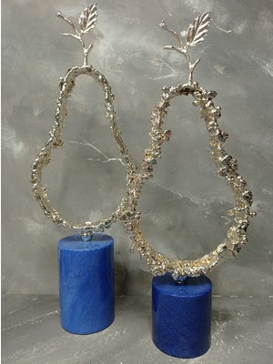 X Mermer Mermer Kaideli Armut Dekoratif Obje-2li Set