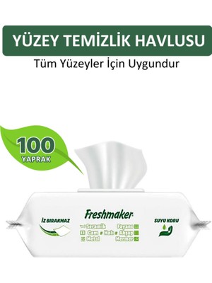 Freshmaker Yüzey Temizlik Havlusu 100'lü (Beyaz Sabun Kokusu)