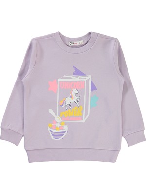 Civil Girls Kız Çocuk Sweatshirt 2-5 Yaş Nazik Lavanta