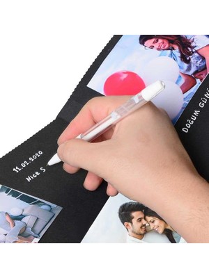 Çılgıntrend Klaket Albüm Siyah Yapraklı ve Beyaz Jel Kalem