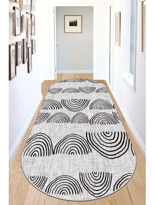 Buckle Grey Oval Dekoratif Halı Djt