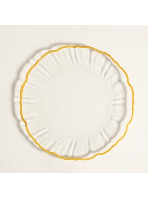 Zsa Zsa Zsu Balat Cam Servis Tabağı 28x28x2,2 Cm Şeffaf - Sarı