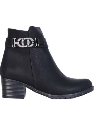 Moda Ayakkabı 157 Siyah Kadın Topuklu Bot Ayakkabı