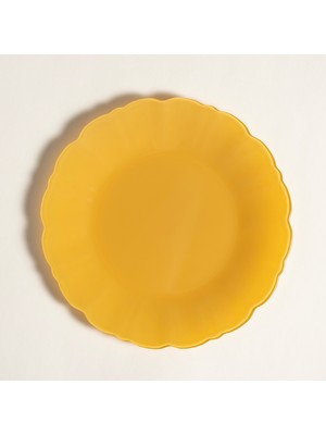 Zsa Zsa Zsu Balat Cam Servis Tabağı 28x28x2,2 Cm Sarı