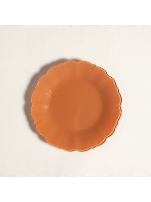 Zsa Zsa Zsu Balat Cam Pasta Tabağı 21x21x2 Cm Turuncu